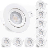 1 x RAW Customer Returns Evolution LED recessed spotlight 7W 40.5mm installation depth 75mm drill hole diameter Spot swiveling living room, bathroom Recessed light white round 230V IP44 Warm white 2700K Set of 9 - RRP €40.28