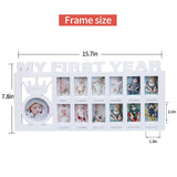 1 x RAW Customer Returns Baby Photo Frame My First Year Memory Baby Shower First Birthday Gifts 12 Months Photo Gallery for 12 Photos Photo Collage Photo Moments Memory Frame Baby Birth Gift - RRP €15.11