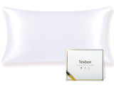 1 x RAW Customer Returns Texbee Silk Pillowcase 40x80cm for Hair and Skin 1PC Both Sides Natural Pillowcase Silk with Hidden Zipper Soft Breathable Smooth Standard Size-Pure White - RRP €22.99