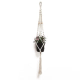 1 x RAW Customer Returns VIERSHU Macrame Hanging Basket Boho Decorative Cotton Rope Hanging Flower Pot with Beads Tassels Braided Plant Hanger for Indoor Outdoor Balcony Garden Decoration - RRP €9.06