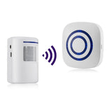 1 x RAW Customer Returns HommyFine Wireless Motion Sensor Alarm Detector Wireless Doorbell Alarm Kit with 38 Melodies, LED Indicators for Home, Office, Apartments, Factories and Hotels - RRP €21.62