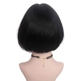 1 x RAW Customer Returns STfantasy Wigs Bob Wigs Straight Short Hair Straight Bangs Wigs Daily Use Wigs Short Black  - RRP €26.1