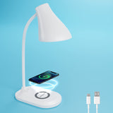 2 x RAW Customer Returns wikipoze - Desk lamp with wireless charging, foldable bedside lamp, dimmable light with 3 colors, touch control, 1.5 m USB cable, eye-friendly LED table lamp with wireless charger - RRP €53.96