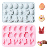 1 x Brand New YGCHEN Silicone Mold Easter 3D Chocolate Mold Easter Bunny Easter Eggs Mould Cake Mold Rabbit Soap Molds Kitchen Baking Mold for Baking, Cakes, Chocolate, 2 Pieces - RRP €15.12