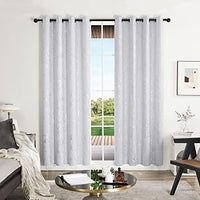 1 x RAW Customer Returns Deconovo Living Room Curtains for Bedroom Modern Thermal Blackout Curtains Insulating Cold and Heat Decorative with Motifs with Eyelets 2 Pieces 140x180cm Pearl Gray - RRP €31.75