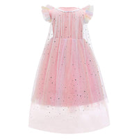 1 x RAW Customer Returns Girls Princess ELSA Anna Snow Queen Frozen Dress Children Tulle Costume Christmas Halloween Ice Princess Disguise Carnival Birthday Gift Dress Up 03-Pink 5-6 Years - RRP €25.76