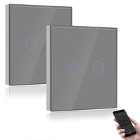 4 x Brand New BSEED Smart Light Switch 2 Gang 2 Way Wifi Smart Light Switch works with Amazon Alexa and Google Home,Glass Touch Screen Switch Gray-2 Pack Neutral Wire Required  - RRP €153.2