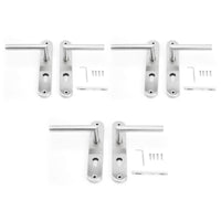 1 x RAW Customer Returns AwmnSrman door handles interior doors doorknob door fitting door handle set room door set 72MM-PZ-profile cylinder set of 3 modern stainless steel 6 doorknobs 6 long plates - RRP €34.99