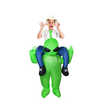 1 x RAW Customer Returns VICBAY Inflatable Costume Alien Green Funny Inflating Suit Fancy Dress Cosplay Adults Children for Halloween Cosplay Party Children  - RRP €29.99