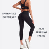 1 x RAW Customer Returns Sweat Pants Slimming Pants Flat Stomach Slimming Belt Leggings Pockets Sauna Suit Shapewear Training Costume High Waist Trainer Shaper Exercise Fitness Gym Yoga Sport Women, Black, 36 - RRP €27.6