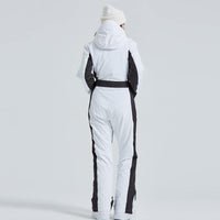 1 x RAW Customer Returns HOTIAN Women s Ski Suit One Piece Ski Suit Winter Warm Snow Skiing Windproof Waterproof Outdoor Snowsuit Hooded Thickening Ski Suit White M - RRP €189.99