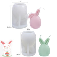 2 x RAW Customer Returns 2 pieces silicone mold rabbit, 3D Easter bunny silicone mold, silicone mold Easter, DIY rabbit silicone mold baking mold, silicone mold Easter bunny for cakes, chocolate, DIY soap, soy wax candles, Easter gifts - RRP €30.24