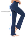 1 x RAW Customer Returns BALEAF Yoga Pants Women Flared Pants Cotton With Pockets Activewear Pants High Waist Yoga Pants Bootcut Jeans Stretch Flared Fabric Pants Flare Leggings House Pants Wide Leg Jazz Pants Long Navy M - RRP €30.24