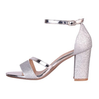 1 x RAW Customer Returns Elara Women s Sandals Rhinestone Chunkyrayan C-23 Silver-41 - RRP €29.95