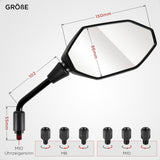 1 x RAW Customer Returns Evermotor Universal E-Approved Motorcycle Rearview Mirror, M8 M10 360 Rotatable Motorcycle Rearview Mirror Set, Motorcycle Mirror Compatible with Scooter, Scooter, ATV, Moped 2pcs  - RRP €25.99