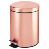 1 x RAW Customer Returns mDesign pedal bin 5 L metal trash can with pedal, lid and plastic insert perfect as a cosmetic bin or wastepaper basket for the bathroom, kitchen, office etc. rose gold - RRP €24.73