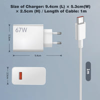 1 x RAW Customer Returns USB Charger and USB C Cable for Xiaomi 11T 12 13T Redmi Note 13 12 Pro 11 5G, 6A 67W Turbo Charging Charger Adapter and USB to USB C Cable 1M, Type C Cable for Xiaomi Mi 11 Ultra POCO X6 X5 Pro F4 X4 - RRP €30.83