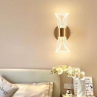 1 x RAW Customer Returns Comely LED wall light indoor wall lamp, 12W creative wall light gold, 3000K-6500K 3 light colors LED wall lamp, modern acrylic wall lighting for stairwell, hallway, bedroom, living room - RRP €29.21