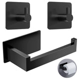 13 x Brand New Toilet paper holder without drilling, toilet paper holder black, 2 towel hooks, self-adhesive, stainless steel toilet roll holder for kitchen and bathroom - RRP €195.13