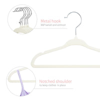 1 x RAW Customer Returns ManGotree Velvet Baby Hangers, Toddler Kids Hangers with Swivel Hook, Notched Shoulder Design for Children and Kids Clothes 30 Pack, Cream  - RRP €19.67