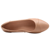 1 x Brand New amropi Women s Pleated Closed Toe Slip On Work Ballet Flats Almond,36 EU  - RRP €43.99