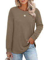 1 x Brand New CZIMOO Sweatshirt Women s Elegant Long Sleeve Blouse Shirt with Lantern Sleeves Pullover Casual Oversized Blouse for Autumn Tunic Khaki M - RRP €20.16