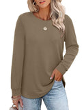 1 x Brand New CZIMOO Sweatshirt Women s Elegant Long Sleeve Blouse Shirt with Lantern Sleeves Pullover Casual Oversized Blouse for Autumn Tunic Khaki M - RRP €20.16