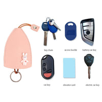 1 x Brand New Comioke Cute Key Bag 4PCS, PU Leather Key Bag Key Chain Case for Car Keys, Pull out Car Key Box - RRP €27.6