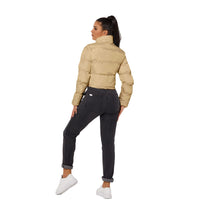 1 x RAW Customer Returns Hujoin women s jacket puffer 3 4 jacket women s black cropped jacket short warm jacket down crop winter jacket belly-free belly-free - RRP €37.14