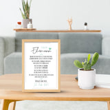 1 x Brand New Definition Poetry Art Print Poster Christmas Gifts Husband Gift Wall pictures living room Christmas gifts for husbands birthday Wall decoration decoration living room DINA A4 with wooden frame - RRP €15.12