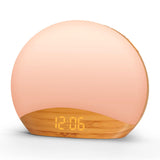 1 x RAW Customer Returns REACHER Wood Grain Sunrise Light Alarm Clock Night Light and Sound Machine, Digital Dimmable Clock for Bedroom, 26 Sleep Sounds, White Noise Machine for Baby, Adults, Light Alarm Clock for Children - RRP €59.99