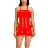 1 x Brand New HOTSO Hollow Out Bodycon Fishnet Outfit, Body Net Stockings Nightwear Women See Through Sleeveless Lingerie Night Dress Sleepwear Girlfriend Valentine s Day Party Honeymoon Red  - RRP €27.6