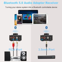 1 x RAW Customer Returns YMOO Bluetooth 5.3 audio receiver for stereo system, Bluetooth adapter AUX HiFi, 50ft range, 3.5 mm jack RCA input receiver for TV mobile phone tablet PC MP3 player amplifier - RRP €29.99