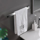 1 x RAW Customer Returns EXLECO 39CM Bathroom Towel Holder, Adhesive, Stainless Steel, Towel Holder Accessories, Towel Holder Without Drilling, Self-Adhesive Towel Hanger, Chrome - RRP €20.39