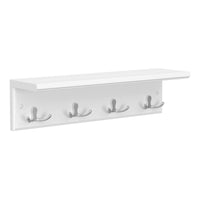 1 x RAW Customer Returns SONGMICS Wall Coat Rack with Shelf, Hallway Coat Rack, Wall Mounted Coat Rack with 4 Double Metal Hooks, for Coats, Bags, for Hallway, Bedroom, Living Room, White LHR42WT - RRP €26.99