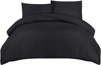 1 x RAW Customer Returns Utopia Bedding Duvet Cover Bed 150 - Microfiber Duvet Cover Set 230x220 cm and 2 Pillowcases 50x75 cm Black  - RRP €20.38