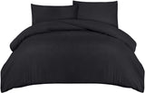 1 x RAW Customer Returns Utopia Bedding Duvet Cover Bed 150 - Microfiber Duvet Cover Set 230x220 cm and 2 Pillowcases 50x75 cm Black  - RRP €20.38