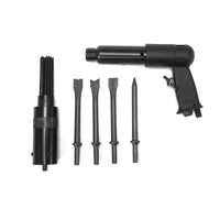 1 x RAW Customer Returns 250 Needle Scaler Pneumatic Needle Gun with 19 Needles and Air Hammer Gun 4 Chisels Rust Remover Set 2 in 1 Black  - RRP €45.38