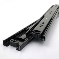 1 x RAW Customer Returns 2 pairs of black drawer rails, full extension, 25 cm length, 45 kg load capacity, side mounting - RRP €13.2