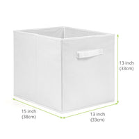 1 x RAW Customer Returns EZOWare Set of 4 Storage Baskets, Containers, Foldable Fabric Cube Boxes for Kids Toys, Nursery Organizer, Closet, Home - 33x37x33cm White - RRP €25.96