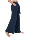 1 x RAW Customer Returns Tapata women s wide leg pants elegant with pockets high waist tailored yoga pants, Tall Long Regular Petite for everyday wear elegant pants blue, L - RRP €57.42