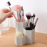 10 x Brand New Tohoee Set of 2 Makeup Brushes Holder Organizer Cosmetic Storage Box Hexagonal Pen Holder for Vanity Table, Desk, Living Room and Stationery Storage White  - RRP €192.0