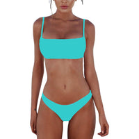 1 x RAW Customer Returns meioro Bikini Sets for Women Push Up Thong with Low Waist Swimsuit Bikini Set Swimwear Beachwear M, Blue  - RRP €25.99