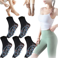 5 x Brand New Tourmaline Ionic Body Shaping Stretch Socks, Slimming Health Sock to Relieve Discomfort, Negative Ion Shaping Elastic Socks Absorb Sweat Quickly 5 Pairs, Black  - RRP €138.0