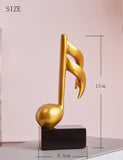 1 x RAW Customer Returns Amoy-Art 3pcs Decorative Sculptures Music Note Figures Piano Statue Modern Arts Living Room Art Polyresin Gift Gold 19cm - RRP €45.98