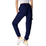 1 x RAW Customer Returns CMTOP Women s Sports Pants Cotton Sweatpants with Drawstring Pockets Long Elastic Breathable Training Pants for Casual Sport Fitness Jogger Navy, S  - RRP €20.26