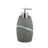 1 x RAW Customer Returns ZCCZ bathroom set 4 pieces bathroom organizer with toothbrush holder, soap dispenser, soap dish, for cosmetics and cotton swabs elegant bathroom decoration in stone look, grey - RRP €40.34