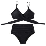 1 x RAW Customer Returns Jarseila Women s Swimwear Two Piece Elegant Swimwear Women Push Up Padded Bikini Bra High Waist Bikini Bottom Beachwear, Black, L - RRP €29.99