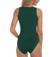 1 x RAW Customer Returns PrinStory Bodysuit for Women Sleeveless Body Suit Crew Neck Tank Tops, Dark Green, XXL - RRP €27.99