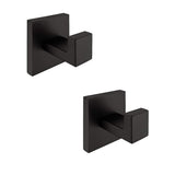 1 x RAW Customer Returns CASEWIND Black Towel Hooks, Matte Coat Hooks, SUS 304 Stainless Steel Wall Hooks, 2 Pack Kitchen Cabinet Door Bathroom Coat Hooks Individually - RRP €24.19